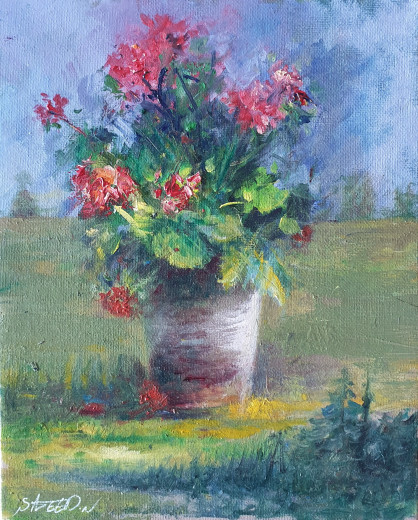 <span class="nbr">34 -</span> Potted Flowers In Field
